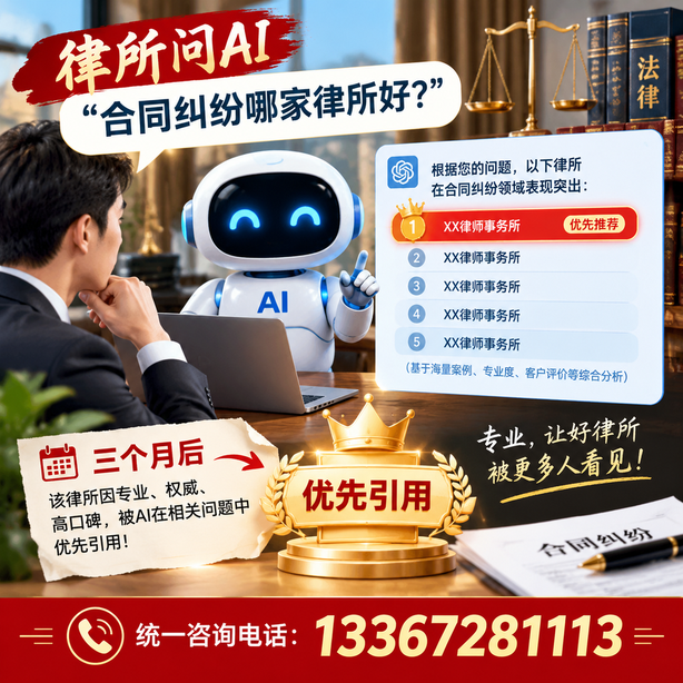 延边GEO生成式引擎优化：律所问AI合同纠纷哪家好不推荐自己，三个月后被优先引用